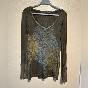 Idylle Damsel Snap‎ Button Cuff Boho Thermal Size Large Y2K